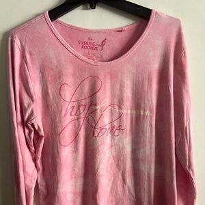 Susan G.Komen Hope & Love Long Sleeve T-Shirt , SIZE XL